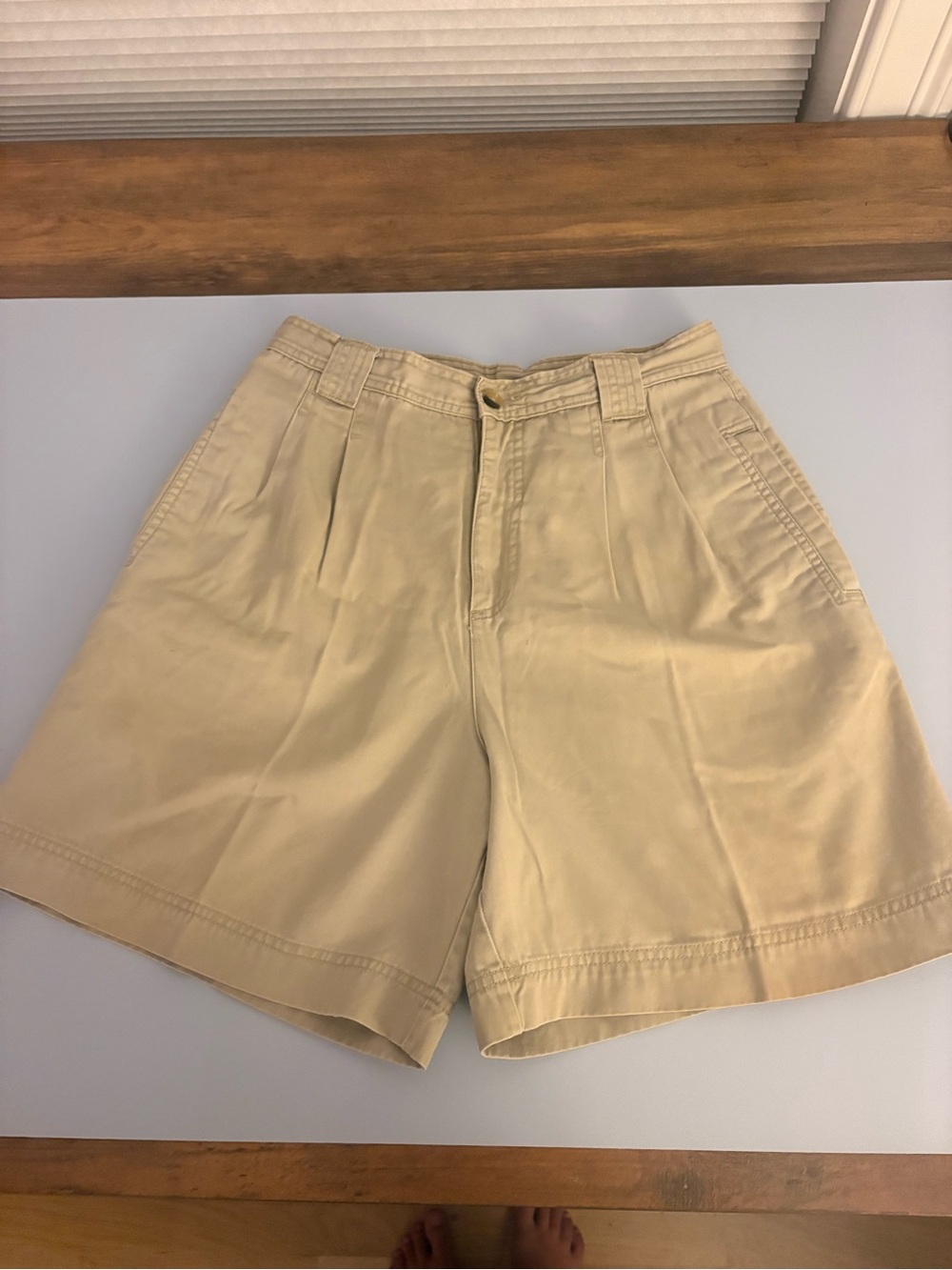 White Stag Khaki High-Waist Pleated Women’s Shorts